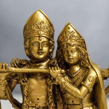NECSK Polystone "Radha and Krishna" under bronze 12.5x4x9.5 cm-4