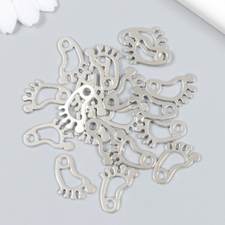 Decor for creativity Metal "Track" set 20 pcs silver 1.4x2.2 cm-2