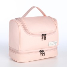 Cosmetic bag 2h sectional classic, 24*11*20, 2 lightning department, hook, pink