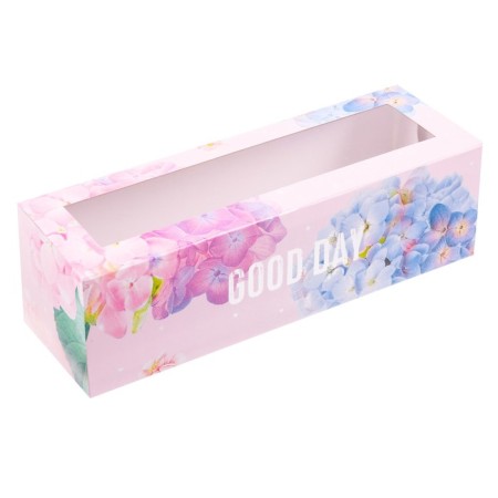 Box for Makarun, confectionery packaging "Good Day", 5.5 x 18 x 5.5 cm