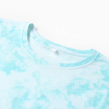 Homemade female set (T -shirt/shorts), turquoise marble color, size 50-7