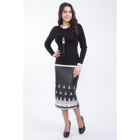 Women's skirt, size 42, black color-2