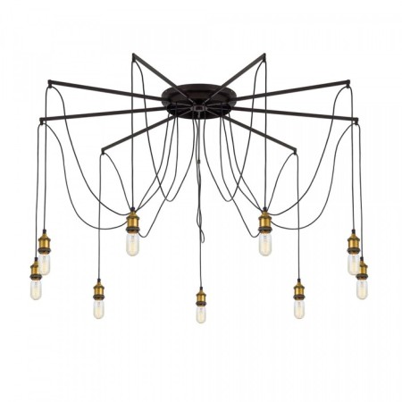 Suspended Citilux “Edison” CL451291, 150x150x235 cm, 9x75W, e27, black color-3