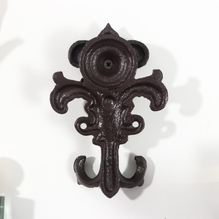 Decorative cast iron hook "Heraldic lily" 15x4x9.8 cm-2