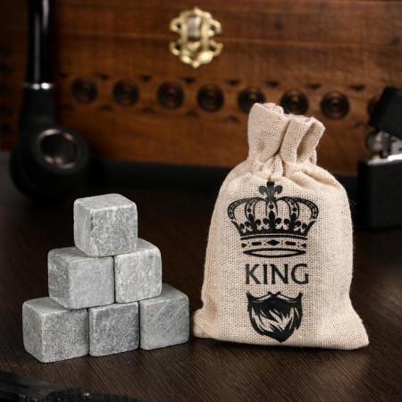 Ships for whiskey in a bag "King", natural statite, 6 pcs