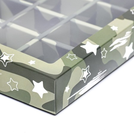 Box for 12 sweets, "camouflage" 19 x 15 x 3.6 cm-3