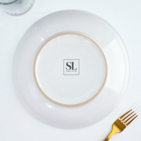 Ceramic plate "Morocco", 22.5 cm, white color-4
