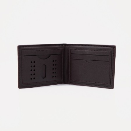Male purse without fastening, for bills, for cards, brown color-2