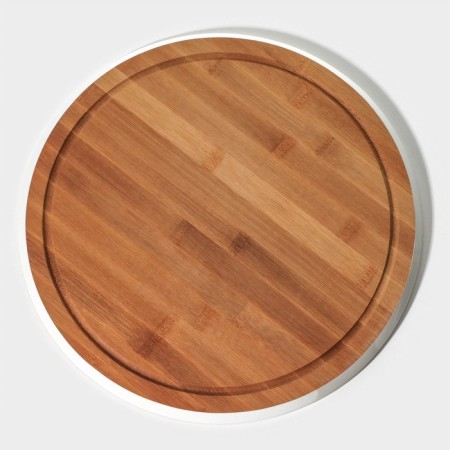 A dish for serving with a heaven lid, d = 33 cm, bamboo, glass, color mix-4