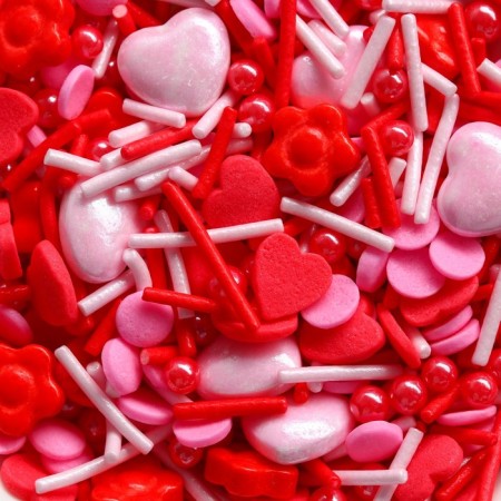 Sprinking confectionery figure "hearts": red, pink, 25 g.-6
