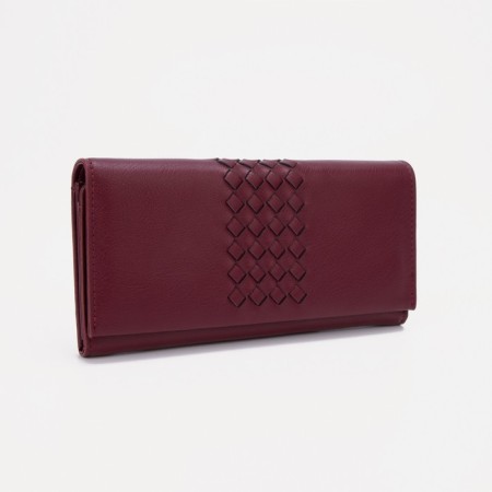 Women's wallet on magnets, burgundy color