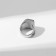 Male “ring” ring, waves black in silver, 22 size