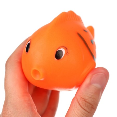 Rubber toy for the bath "Miracle fish", 9 cm, with a squeak, color mix, crush me-3