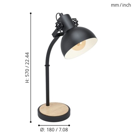 Lubenham table lamp, 1x28W E27, brown color, black-2