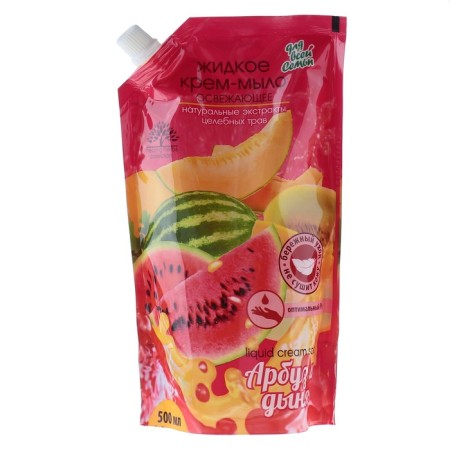 Liquid cream soap “for the whole family” refreshing watermelon and melon, 500 ml