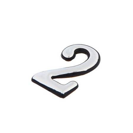 Door number "2", plastic, chromium color-1
