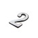 Door number "2", plastic, chromium color