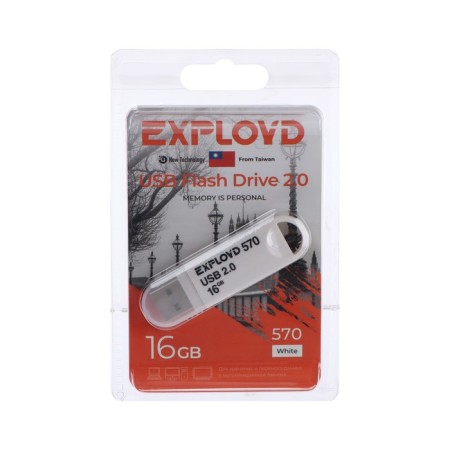 Flashka Exployd 570, 16 GB, USB2.0, Thu up to 15 MB/s, PBU up to 8 Mb/s, white-1