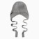 Women's cap with a rabbit hair, p. 56 cm gray