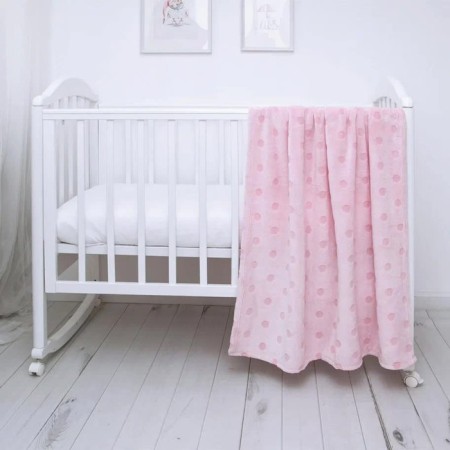 Blanket - "peas" bedspread, size 150x200 cm, pink color-1