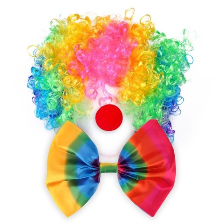 Clone carnival set: a wig, a butterfly tie 24 cm, nose