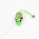 A teaser-pile with a shiny mouse on a wooden handle, green