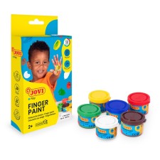 Finger paints, 6 colors x 35 ml, jovi, bright, cardboard, for kids