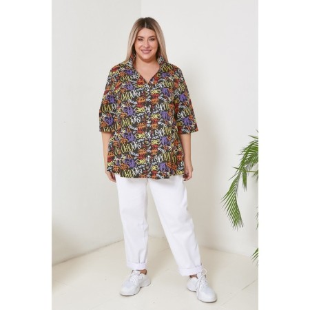 Female shirt, size 64, black color-1
