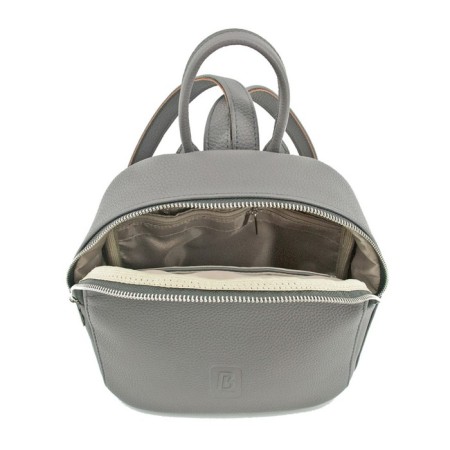 Women's backpack, genuine leather, gray 22x10x25 cm-1