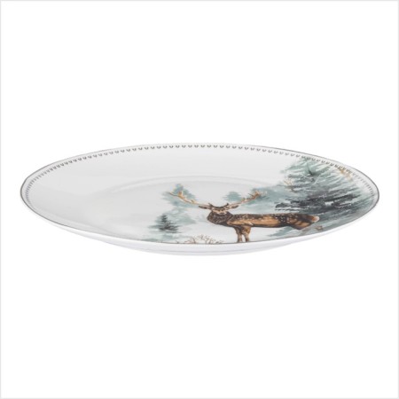 New Year's plate "Winter Forest", 27 × 2.2 cm, white color-1