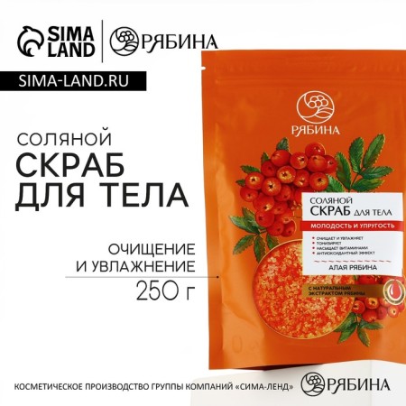 Body scrub, salt with an extract of mountain ash, 250 g, mountain ash