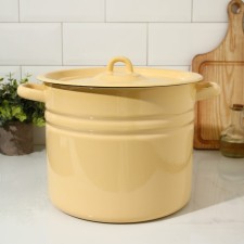 Cylindrical pan, 9 l, induction, without decor, beige color