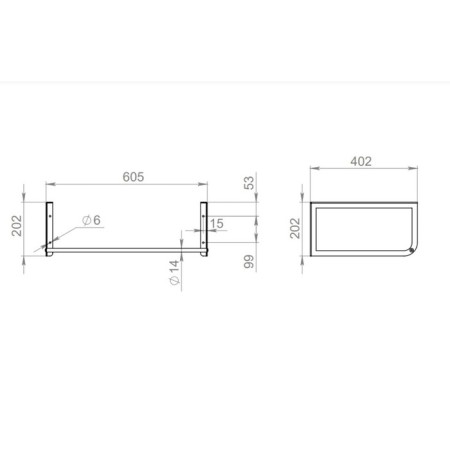 The countertop under the Uperwood Tanos sink is suspended, with brackets 60 cm, light beech-2