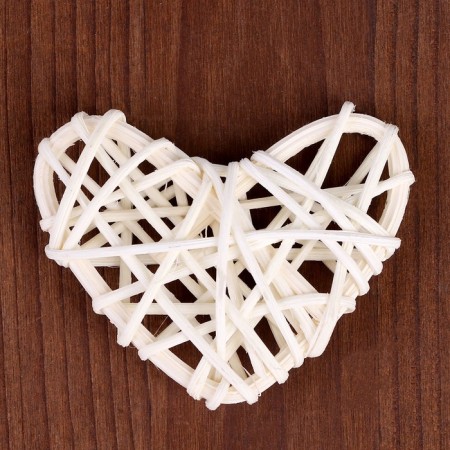 Decor for creativity from the vine "Heart" set of 3 pcs., Size 1 pc. - 6.5 × 6 cm, natural color-2
