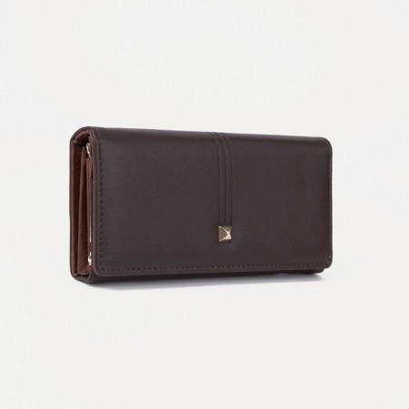 Women's wallet on magnets, brown color