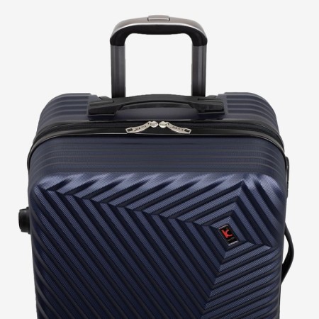 Middle suitcase 24 ”,“ Cartes factory ”, lightning department, code castle, 4 wheels, dark blue color-4
