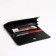 Women's wallet on the button, black color