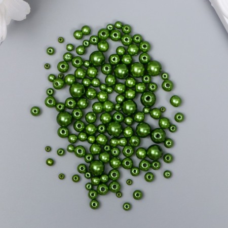 Beads for creativity plastic "Round. Coniferous" d = 3-8 mm, set 10 grams