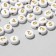 Acrylic bead "numbers" mix, 7 × 4 mm, set 10 g, white-golden color