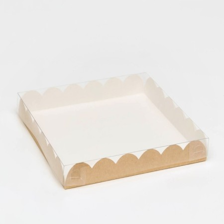 Box for cookies, craft, 18 x 18 x 3 cm