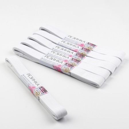 Glaps linen, 20 mm, 2 ± 0.5 m, 6 pcs, white color