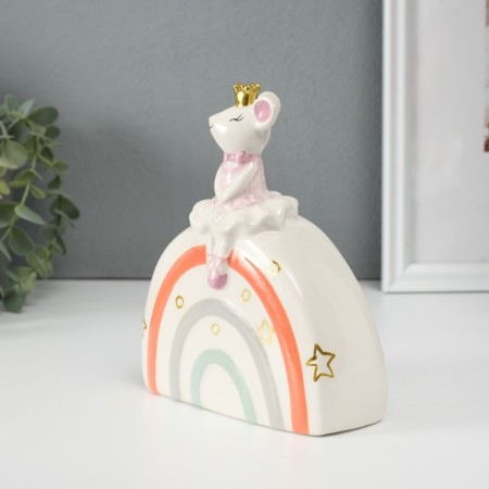 Piggy bank Ceramics "Mouse-Printsesk" 5x13x16 cm-1