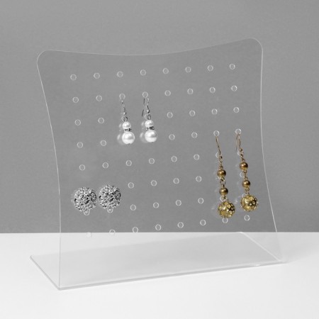 Supply for earrings for 32 pairs, 22 × 9 × 21 cm, 2 mm plexiglass, transparent, in a protective film-2
