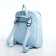 Women's backpack made of artificial leather with lightning, 2 pockets, blue color