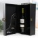 Casket Wood, leatherette for 2 bottles "Black Black" 4 items 34.5x19.5x12 cm