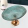 Serving dish for fruit infiration, d = 30 cm, on the leg, emerald color