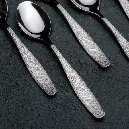 A set of teaspoons "Uralochka", thickness 2 mm, cardboard box, 6 pcs, silver color-1