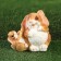 Garden figure "Hare with a hare" 16cm
