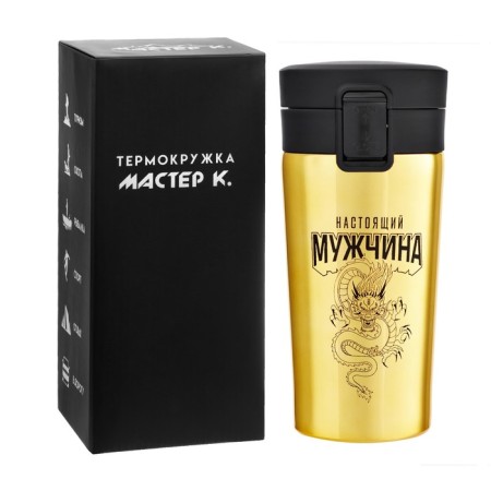 Thermal circle, 380 ml, style "real man", retains heat 8 hours, with a strainer-4