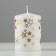 Candle - a cylinder with patterns "Stars", 5.6x8 cm, white with gold